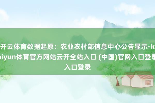 开云体育数据起原:农业农村部信息中心公告显示-kaiyun体育官方网站云开全站入口 (中国)官网入口登录