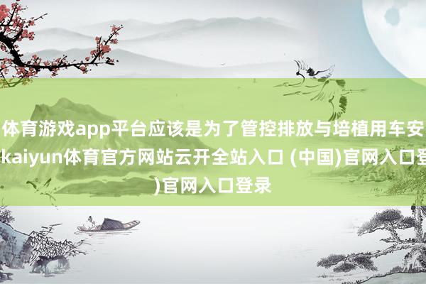 体育游戏app平台应该是为了管控排放与培植用车安全-kaiyun体育官方网站云开全站入口 (中国)官网入口登录